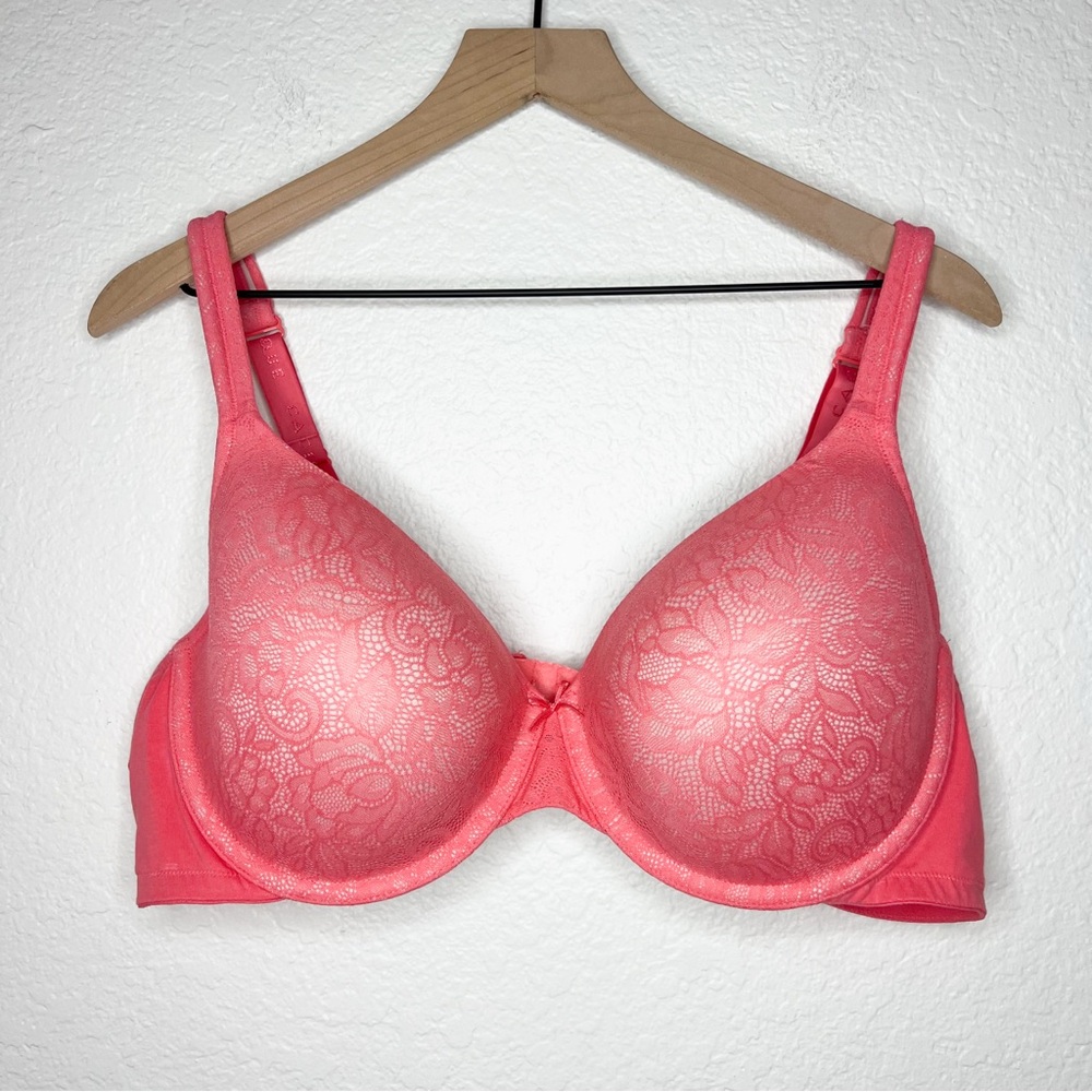 Casique Lightly Lined T-Shirt Bra Pink Lace size 46C